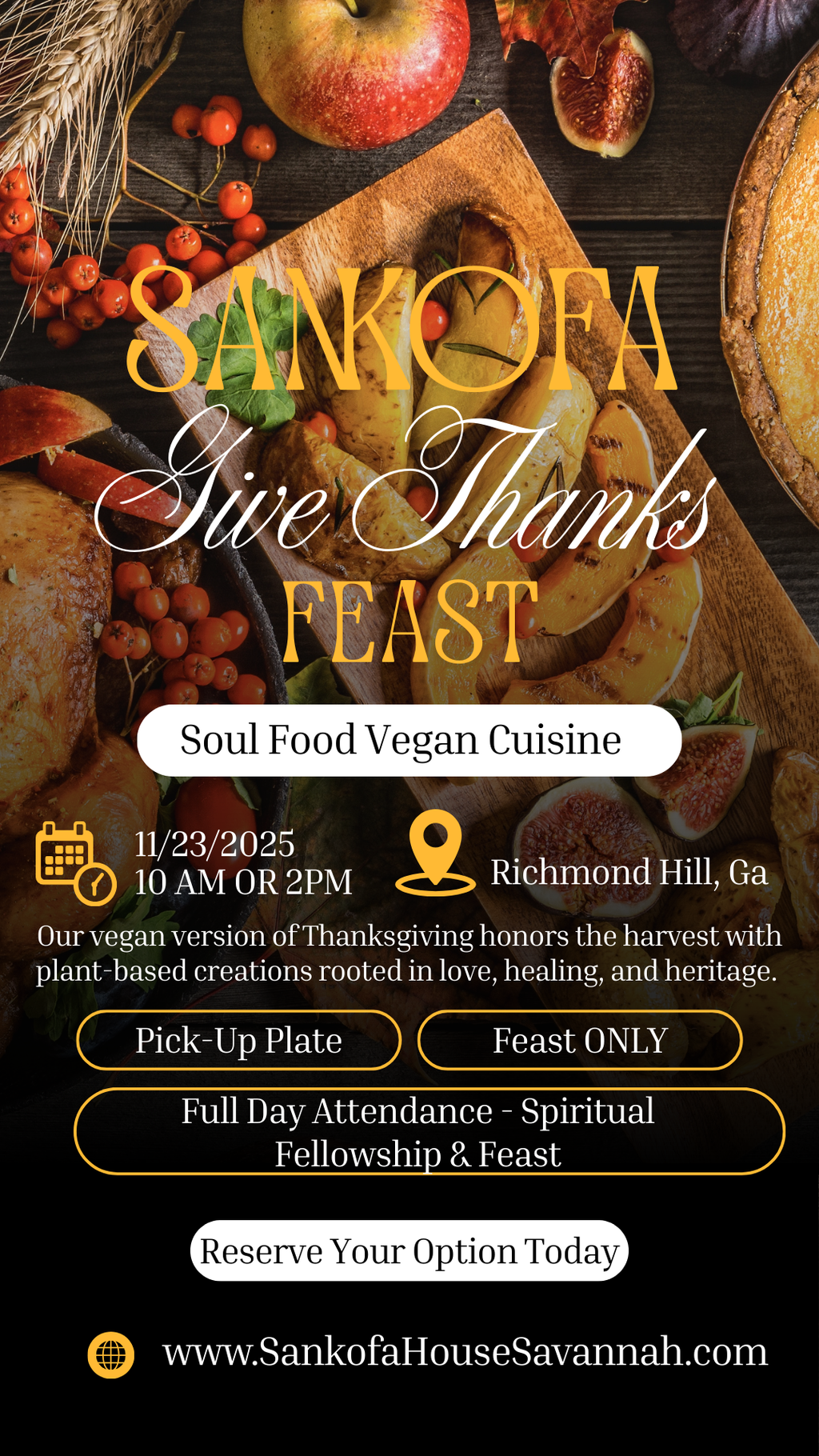 SANKOFA Give Thanks VEGAN Feast