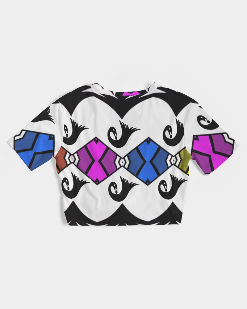 SANKOFA TRIBE Women's Twist-Front Cropped Tee