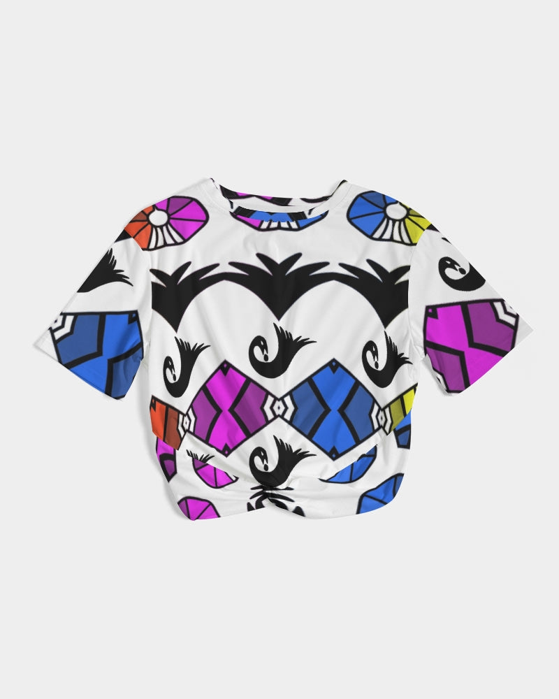 SANKOFA TRIBE Women's Twist-Front Cropped Tee