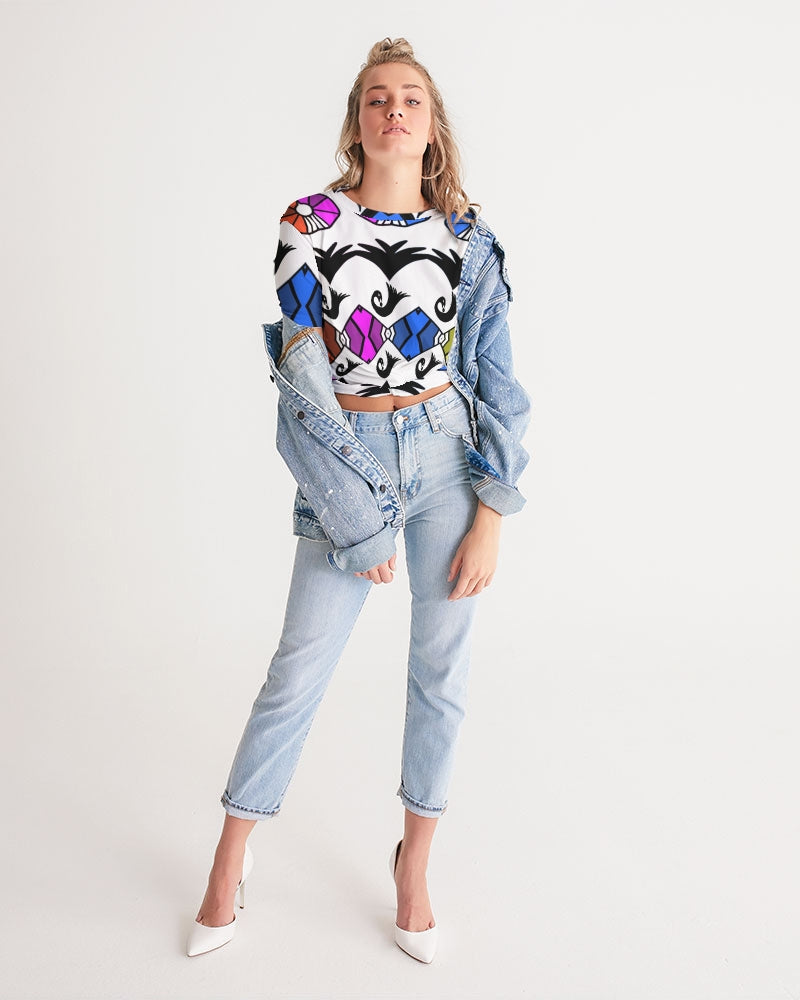 SANKOFA TRIBE Women's Twist-Front Cropped Tee