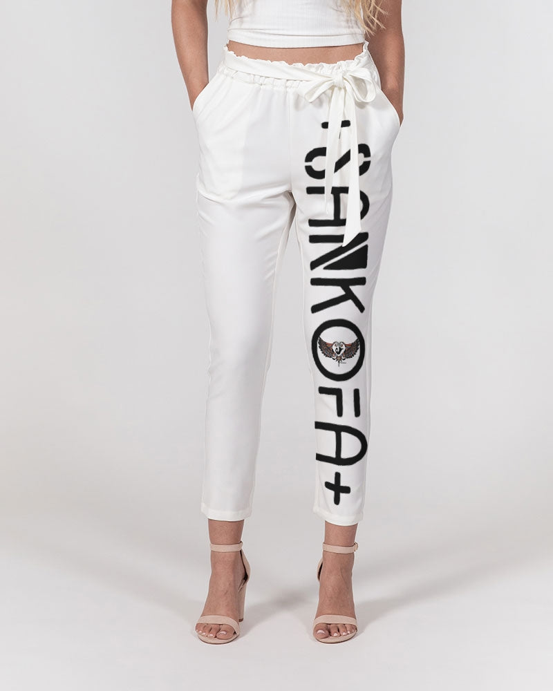 Sankofa wings Women's Belted Tapered Pants