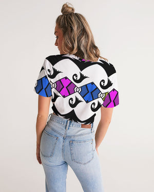 SANKOFA TRIBE Women's Twist-Front Cropped Tee